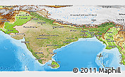 Satellite Panoramic Map of India, physical outside