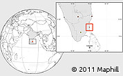 Blank Location Map of Karaikal, highlighted country