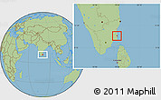 Savanna Style Location Map of Karaikal, highlighted parent region