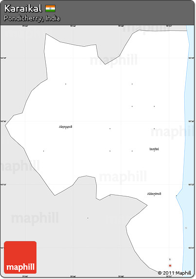 Silver Style Simple Map of Karaikal