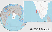 Gray Location Map of Mahe, highlighted country