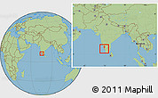 Savanna Style Location Map of Mahe, within the entire country