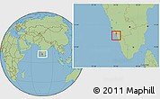Savanna Style Location Map of Mahe, highlighted parent region
