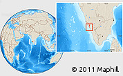 Shaded Relief Location Map of Mahe
