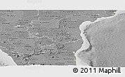 Political Panoramic Map of Pondicherry, desaturated