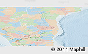 Political Panoramic Map of Pondicherry, lighten