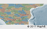 Political Panoramic Map of Pondicherry, semi-desaturated