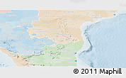 Political Shades Panoramic Map of Pondicherry, lighten