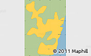 Savanna Style Simple Map of Pondicherry, single color outside