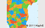 Political Shades Simple Map of Pondicherry, political outside