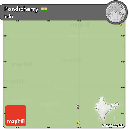 Savanna Style Simple Map of Pondicherry, cropped outside