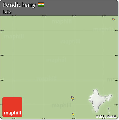 Savanna Style Simple Map of Pondicherry, cropped outside
