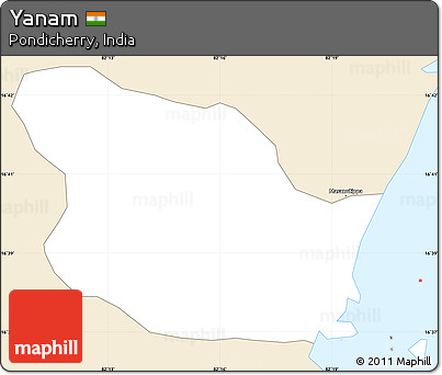 Classic Style Simple Map of Yanam