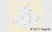 Classic Style 3D Map of Punjab, single color outside