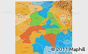 Political 3D Map of Punjab, political shades outside