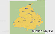 Savanna Style 3D Map of Punjab, single color outside