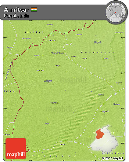 Physical Map of Amritsar