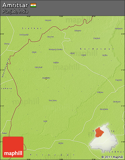 Physical Map of Amritsar