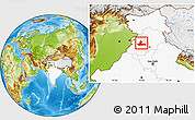 Physical Location Map of Jalandhar, highlighted country