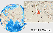 Shaded Relief Location Map of Jalandhar
