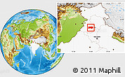 Physical Location Map of Ludhiana, highlighted country