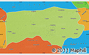 Physical Map of Ludhiana, political outside