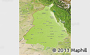 Physical Map of Punjab, satellite outside
