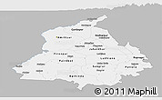 Gray Panoramic Map of Punjab, single color outside