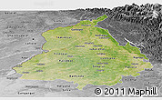 Satellite Panoramic Map of Punjab, desaturated