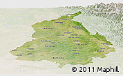 Satellite Panoramic Map of Punjab, lighten