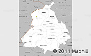 Gray Simple Map of Punjab