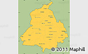 Savanna Style Simple Map of Punjab, cropped outside
