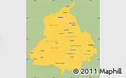 Savanna Style Simple Map of Punjab, single color outside