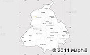 Silver Style Simple Map of Punjab, cropped outside