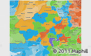 Political 3D Map of Rajasthan, political shades outside