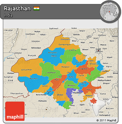 Political Map Of Rajasthan Free Political 3D Map Of Rajasthan, Shaded Relief Outside
