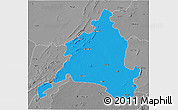 Political 3D Map of Ajmer, desaturated