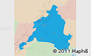Political 3D Map of Ajmer, lighten