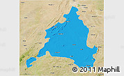 Political 3D Map of Ajmer, satellite outside