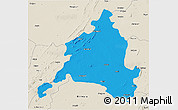 Political 3D Map of Ajmer, shaded relief outside