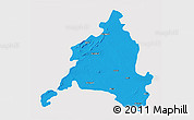 Political 3D Map of Ajmer, single color outside