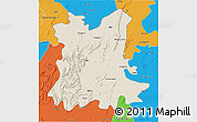 Shaded Relief 3D Map of Alwar, political outside