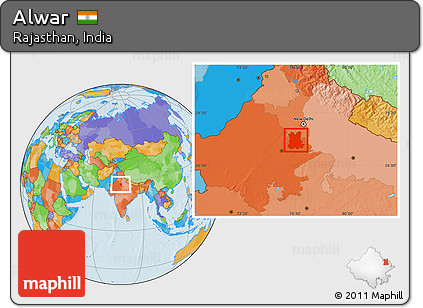 Political Location Map of Alwar