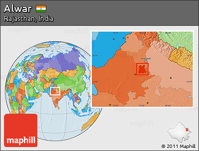 Political Location Map of Alwar