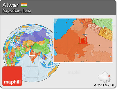 Political Location Map of Alwar