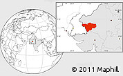 Blank Location Map of Barmer, highlighted country