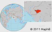 Gray Location Map of Barmer