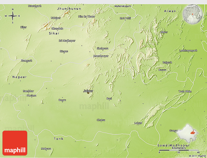 Physical 3D Map of Jaipur
