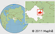Savanna Style Location Map of Jaipur, highlighted parent region