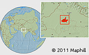 Savanna Style Location Map of Jaipur, hill shading